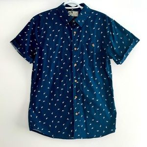 Lucid short sleeve button shirt cuffed sleeves size medium